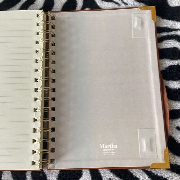 Martha Stewart brown faux leather hard cover spiral stitched notebook journal - Picture 8 of 10